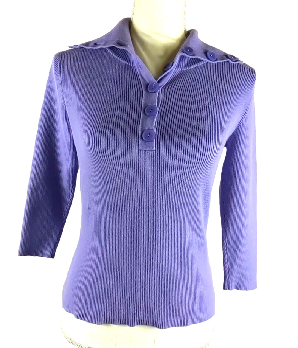 Talbot's Women's Size Small Purple Sweater Tight Knit Stretch